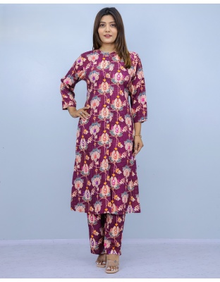 Premium Viscose Rayon A-Line Kurti &amp; Plazzo Set (L-4XL)