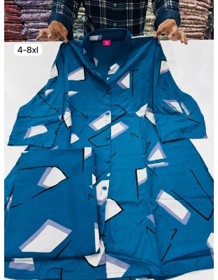 Plus Size Heavy Rayon Premium Co-ord Set with Collar Neck (4XL-9XL)